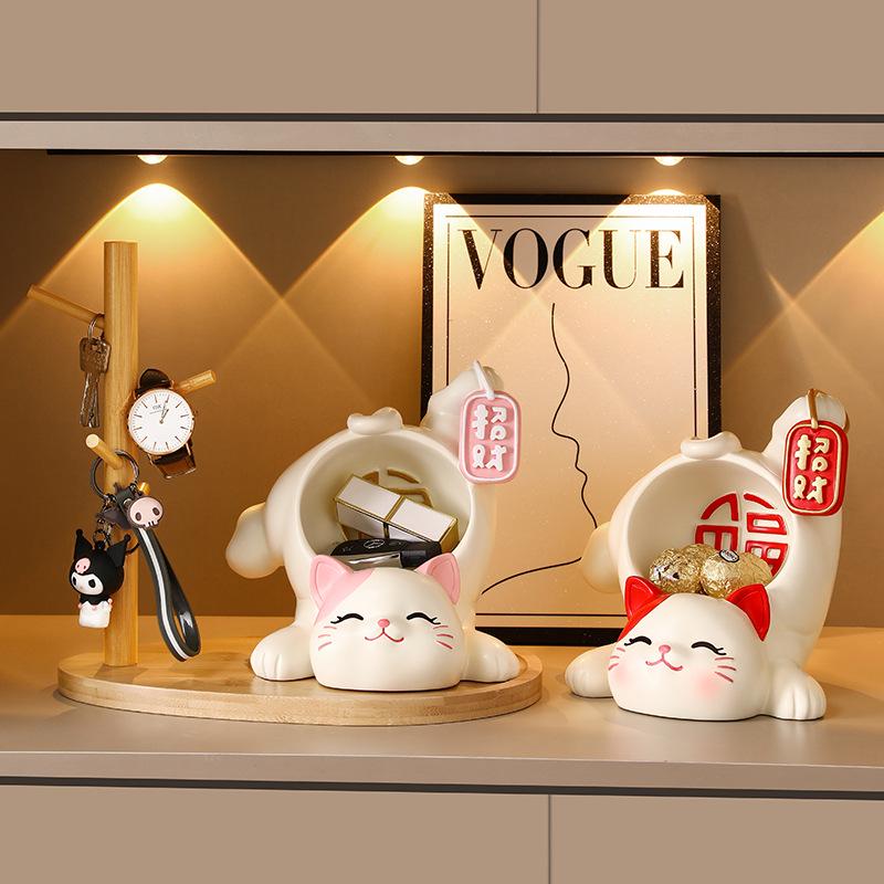 Glückskatze Harz Schlüsselanhänger für Haus- & Kinderzimmerdekoration