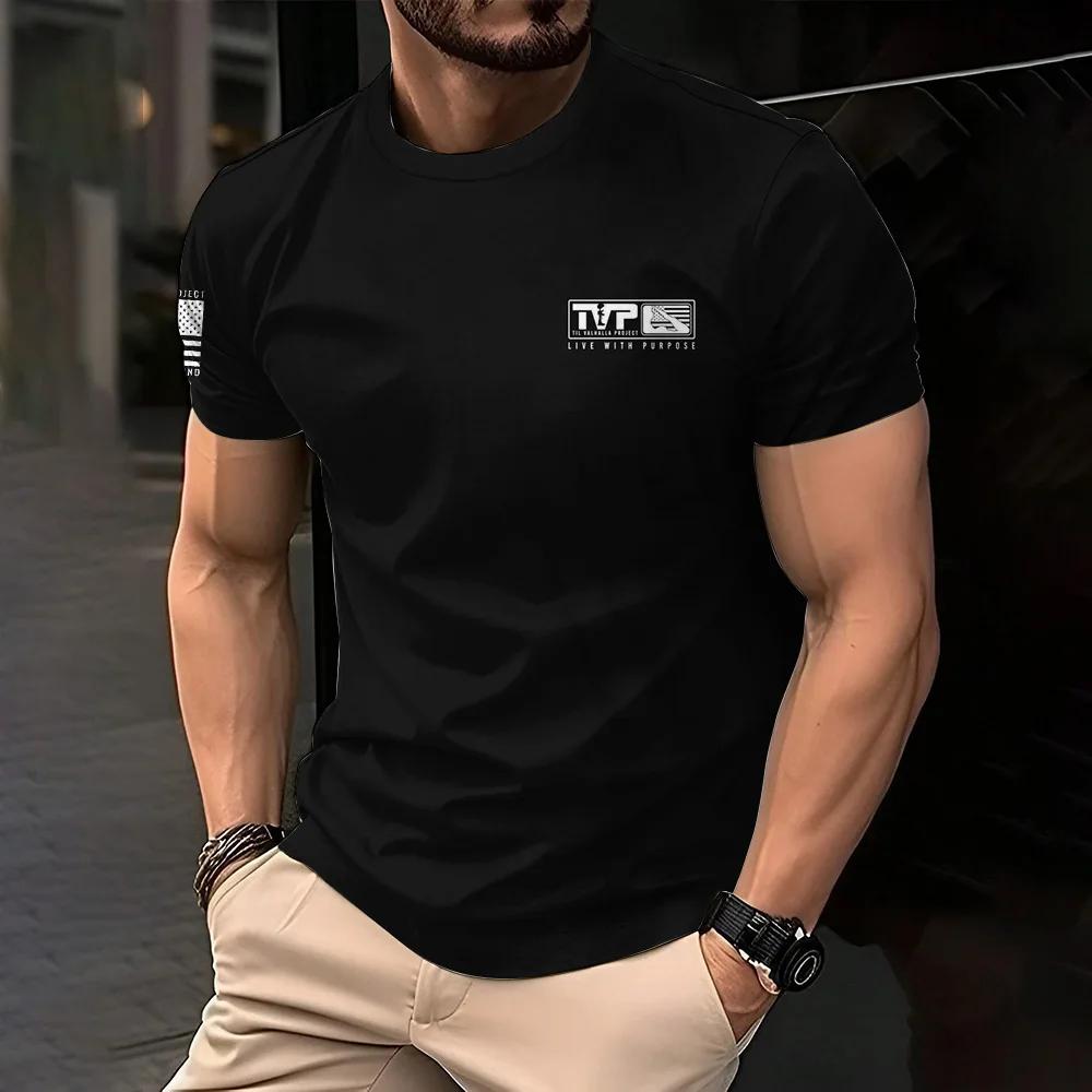 

Ретро-футболка для мужчин в американском стиле, Повседневная одежда, Топ с круглым вырезом и короткими рукавами, Простая дышащая спортивная футболка для мужчин для активного отдыха и повседневной носки L