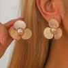 Accessories Circle Hollow Fan Circle Metal Earrings Women'S French Retro Elegant Niche Premium