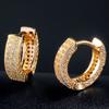 Luxury Cubic Zirconia Gold Color Zircon Hoop Earrings For Women Luxury Circle Crystal Girls Party Zircon
