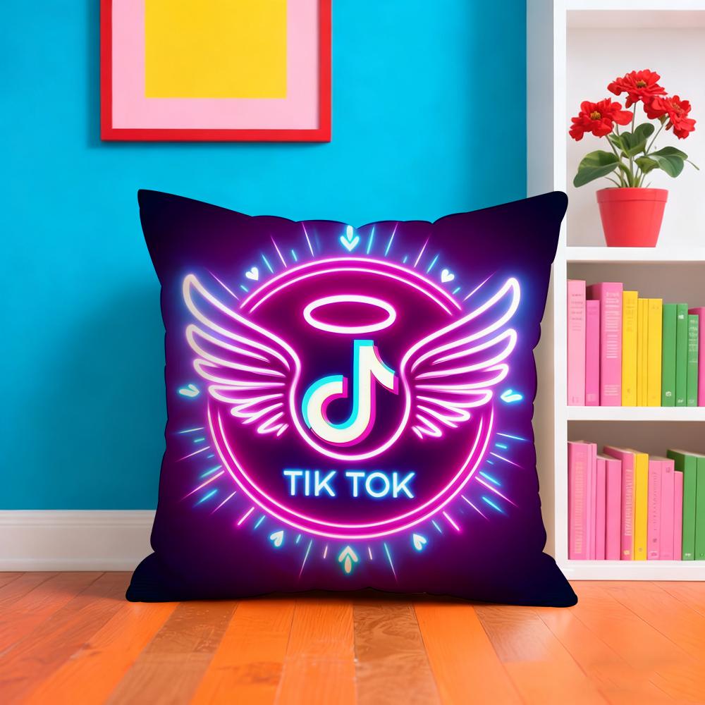 T-tik-t-Tok Fashion Pillow Case Pillow Case Plush Fabric Soft Double Sided Print Home Sofa High Quality Cushion