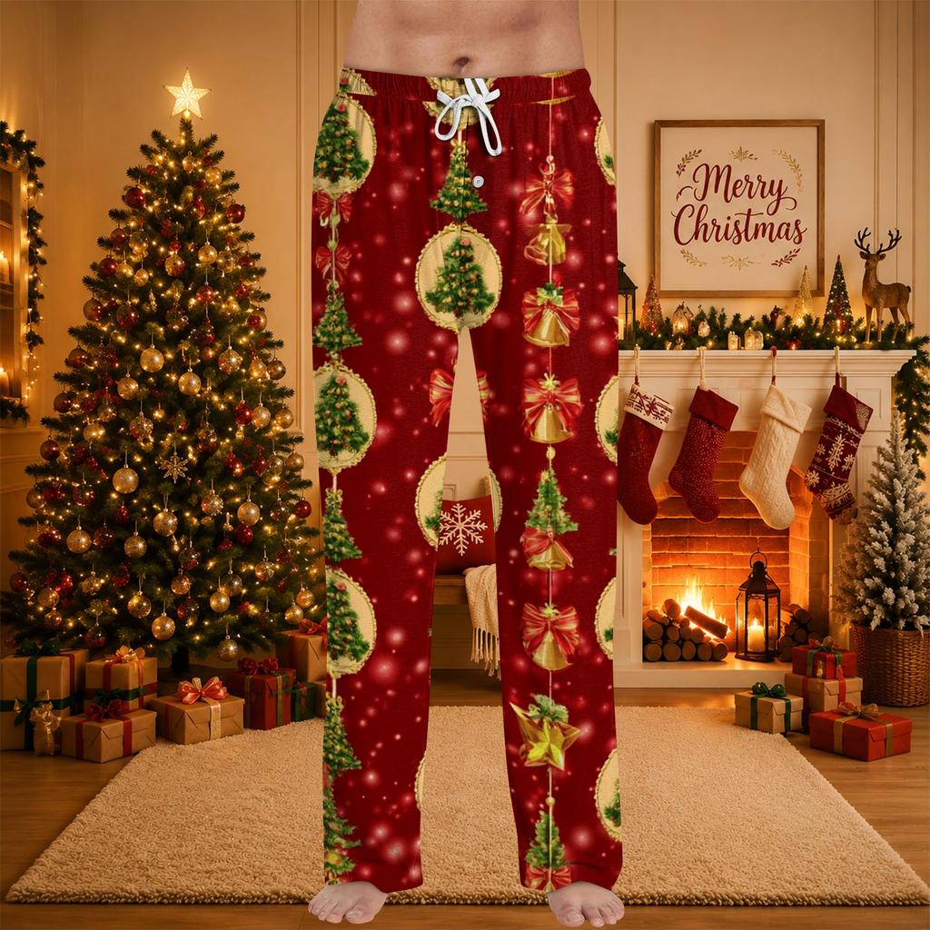 Men's Christmas Printed Pajama Pants for Sleep and Casual Wear