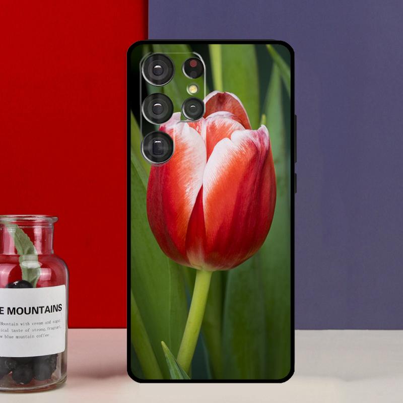 Tulpenblume Hülle Case Für Samsung Galaxy S25 Ultra S9 S10 S20 S21 FE S22 S23 Plus S24 Ultra Handyhülle