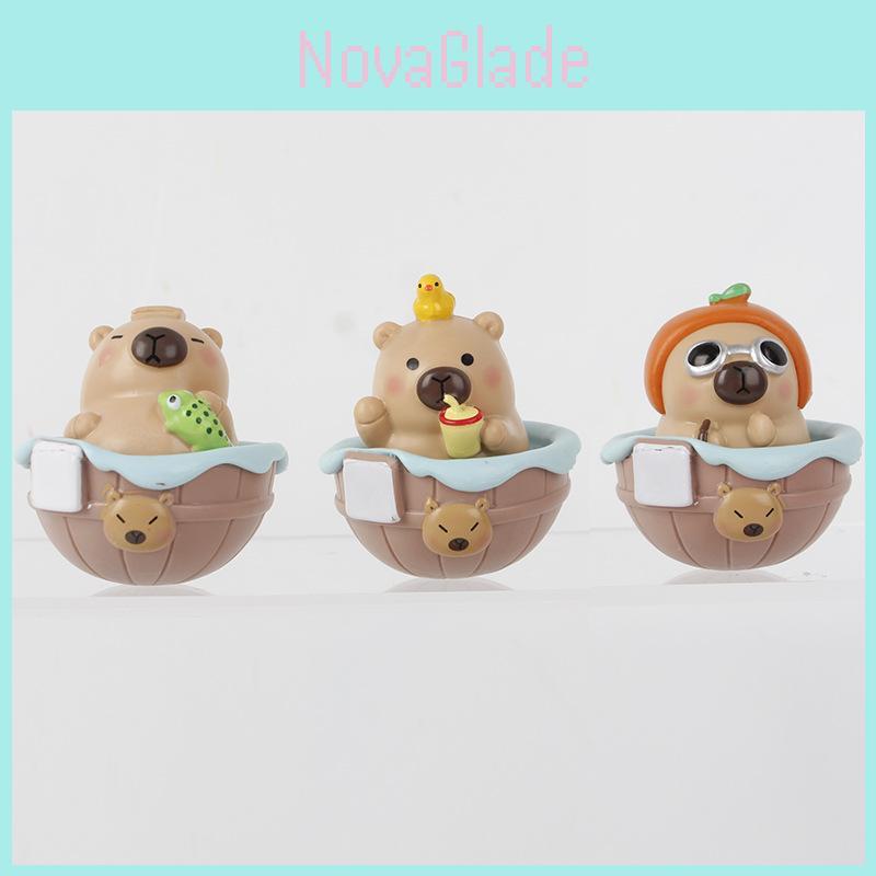 Adorable Capybara Wobbler Summer Time Q Version Pvc Collectible Toy Figure 6 Styles