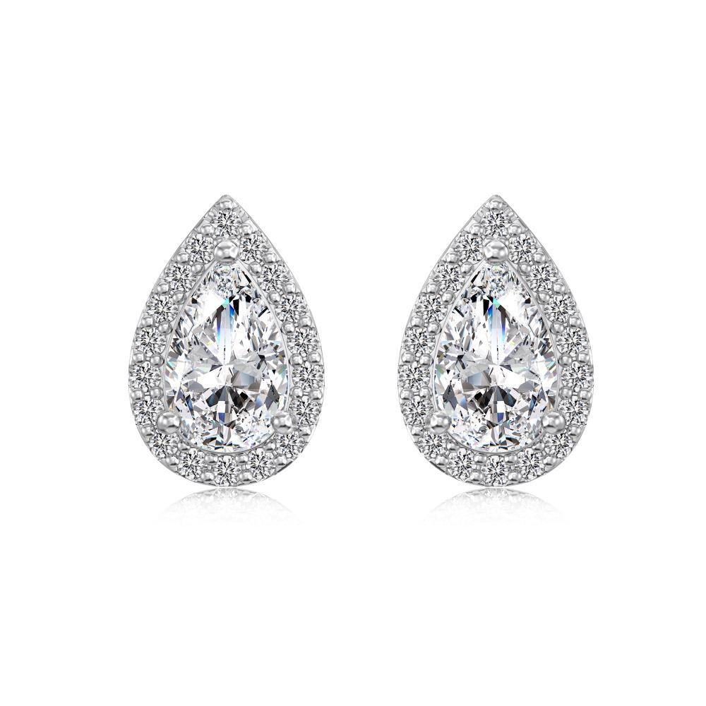 Elegant Pear-Shaped Silver Jewelry Set for Women: French S925 Sterling Silver Ring, Necklace, and Water Drop Earrings Set S925 Sterling Silver