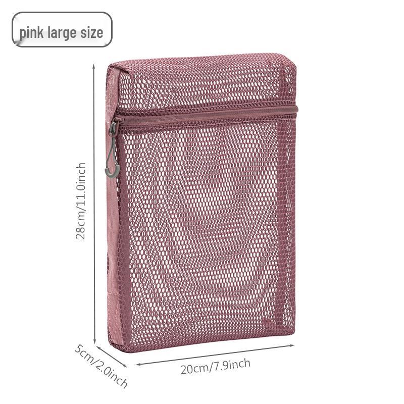 Women's Portable Mesh Honeycomb Makeup & Toiletry Bag - Visible Storage, Small & Lightweight Cosmetic Brush Bag for Travel.