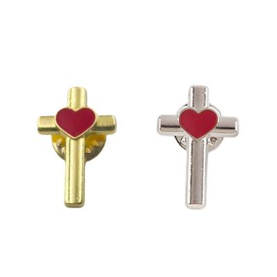 Packung mit 10 eleganten Kreuz- und Herz-Design-Emaille-Pins mit Sicherem Verschluss Einfach anzubringende Kleidungszubehörteile