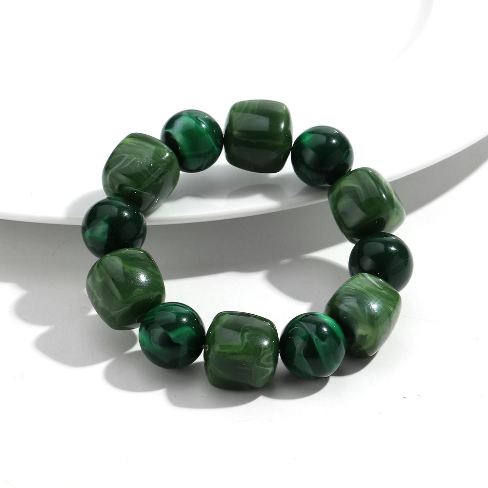 Acrylic Chunky Irregular Square Round Beaded Bracelet for Women European and American Simple Bracelet Fashion Hand Accessories