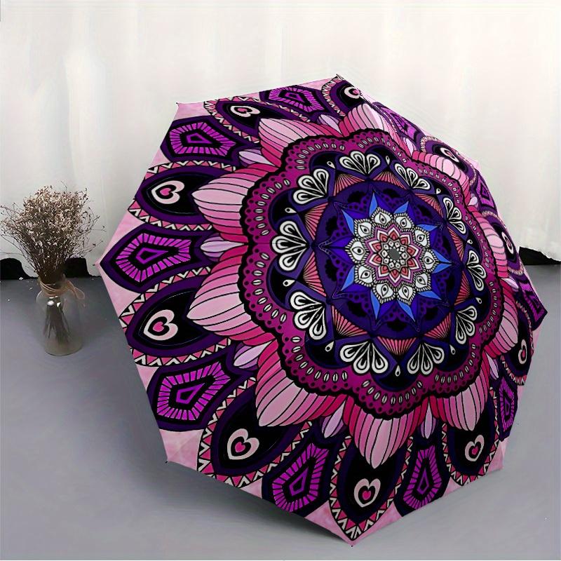 1pc Mandala Pattern Automatic Open/close, All-Season Portable Folding Umbrella for Friends, Travel, Everyday, Events Yy250812156