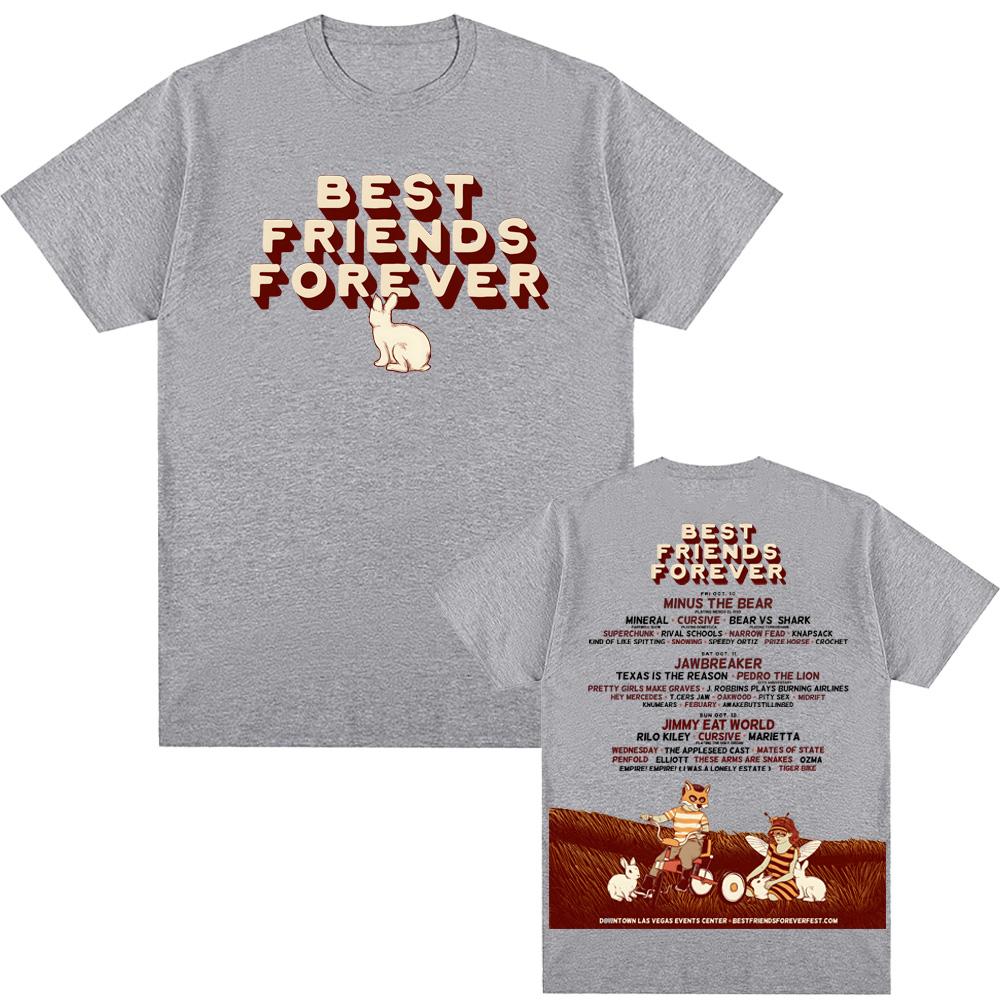 Best Friends Forever 2025 T Shirt Short Sleeve Fashion Round Neck Tee-shirt 100%Cotton Soft Tshirt Summer Tops
