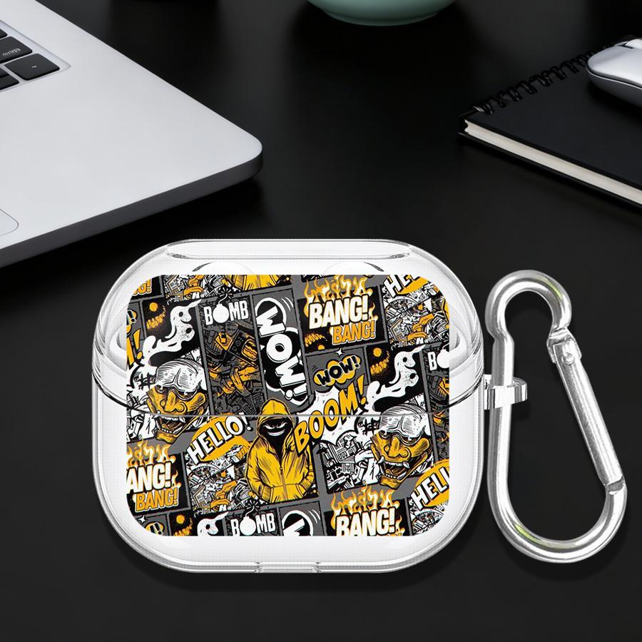 Cool Boom Man Case For Samsung Galaxy Buds 4 Pro 3 FE Live 3Pro 4Pro 2Pro 2 Clear Earphone Cases Cover With Hook Buds 4 Pro