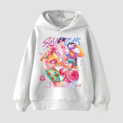 KPop Demon Hunter Cartoon Girls Boy Hooded Sweatshirt Warm Children's Korean Wave Fashion Casual Tops Casual Clothing