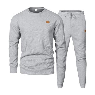Conjunto de Sudadera con Cuello Redondo Suelta y Texturizada para Hombre, Casual, Deportiva, para Exteriores, Sencilla, para Viajar
