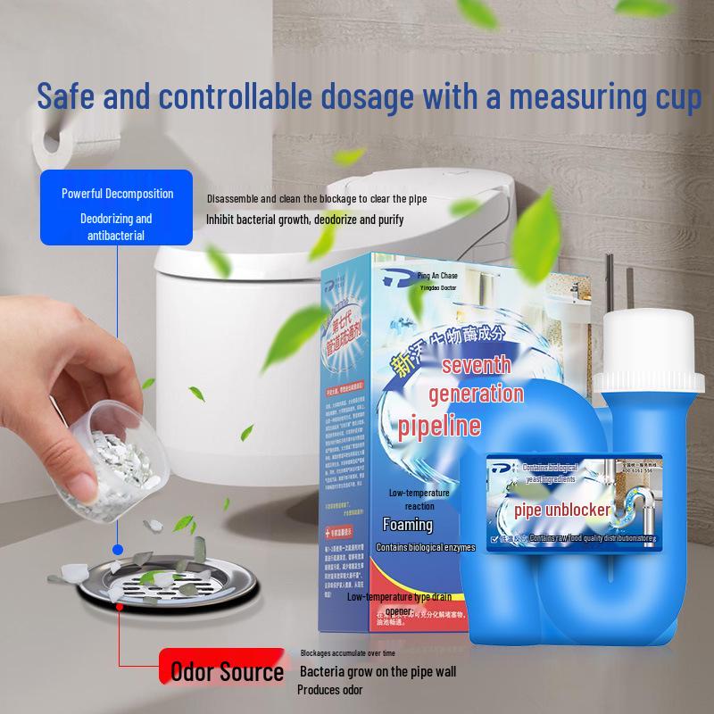 Low Temp Odor & Clog Dredging Agent for Hotel, Office, and Commercial Building Drains