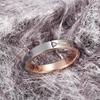 Rose Gold Simulated Diamond Couple's Tungsten Steel Fashion Ring