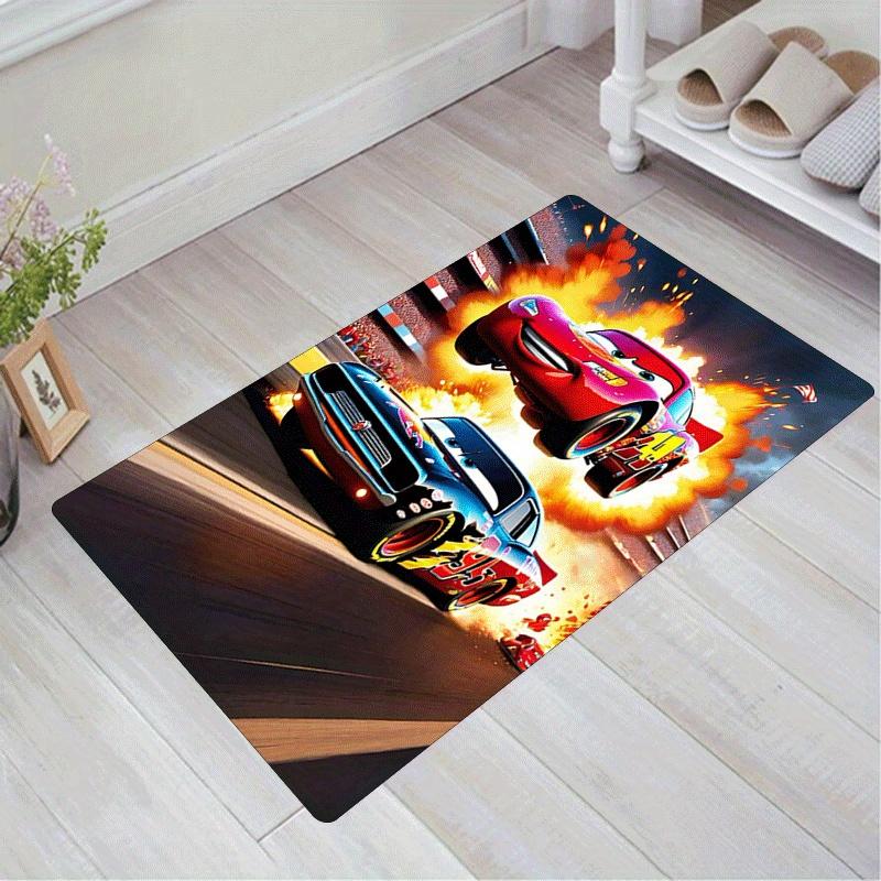 

1pc Cars Pattern Area Rug Soft Flannel Floor Mat for Living Room,Office,Bedroom and Carpet 60cm by 90cm