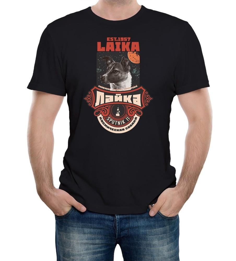 

Laika the Space dog Mens T-Shirt CCCP Space Race Nasa Russia Sputnik Rocket 2XL