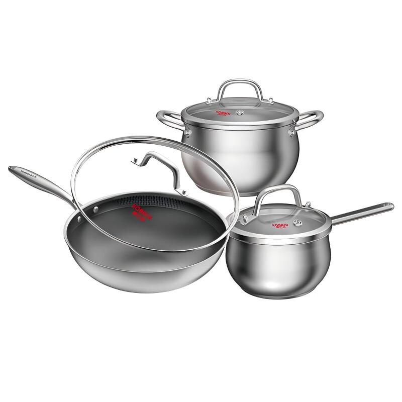 KÖBACH Platinum Series 3-Piece Stainless Steel Cookware Set