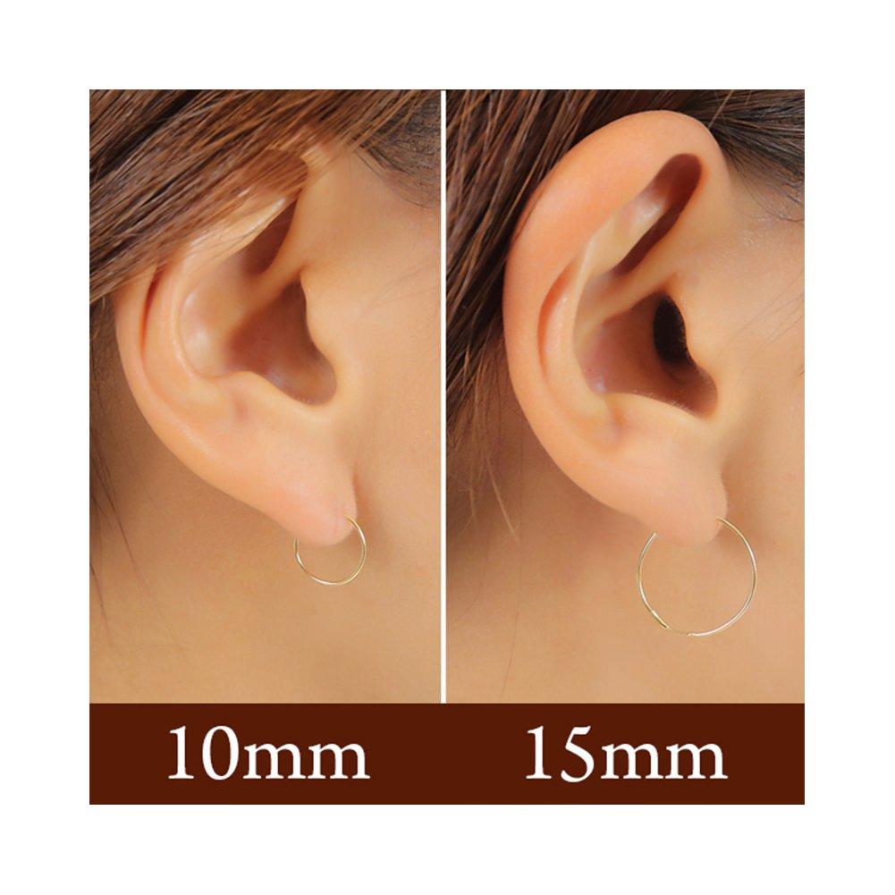 Kjøp K18 Rørkreol for Kvinner og for Begge 1 Tykkelse Diameter 2 [Smykker M] Øredobber, Enkle, Menn, Hypoallergeniske, Ører, Par, 0.5mm, 10mm, Gull,