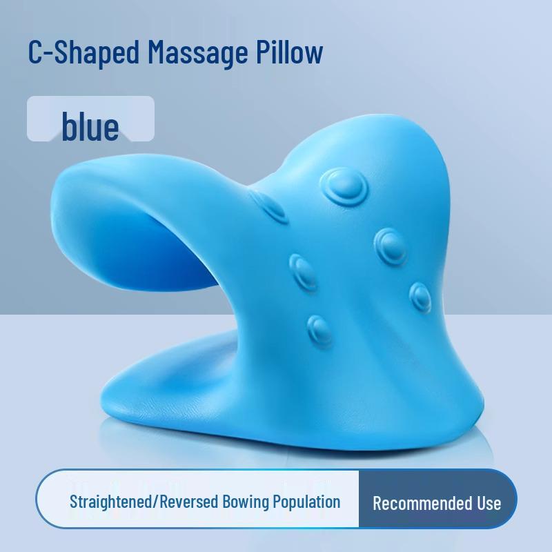 Cervical Spine Corrector: C-Type Traction Massager Pillow with Rich Package