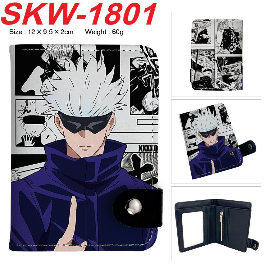 Jujutsu Kaisen Anime Wallet Vertical Snap Button Bifold Card Holder Coin Purse for Men Women 1pcs