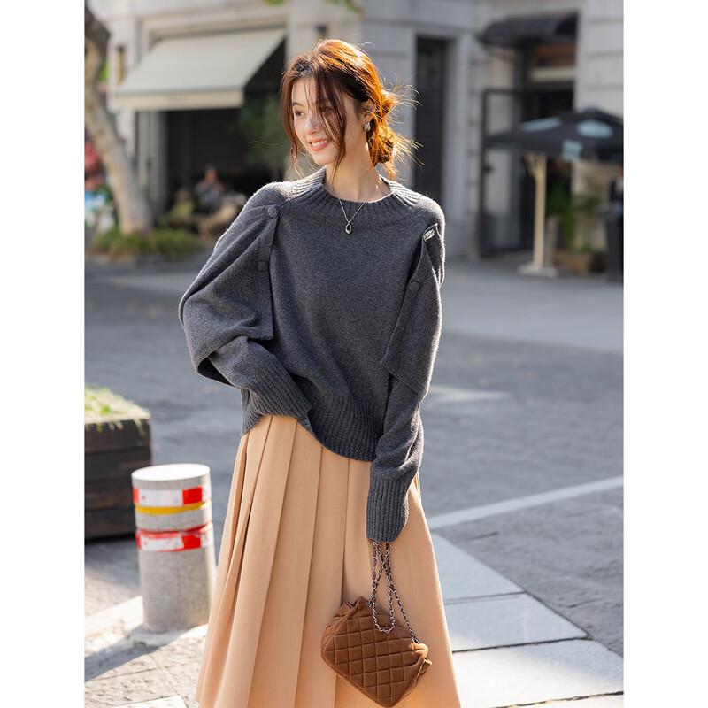 ITISF4 Women's Relaxed Fit 100% Wool Sweater