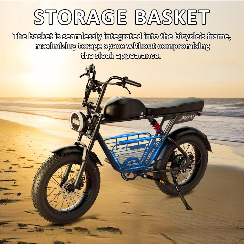 GUNAI-T Electric Bike 1000W Motor 48V 21AH Battery 20Inch 7 Speed