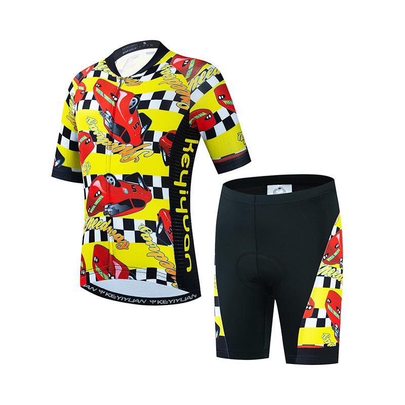 Fahrradtrikot Set Junge Mädchen Kurzarm MTB Radbekleidung Anzug Kind Fahrradbekleidung Abbigliamento Ciclismo 2026 Sommer Atmungsaktives Radsportanzug Set