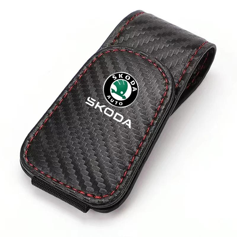 DYZ5 Automotive Glasses Storage Clip Visor Sunglasses Holder For Skoda Enyaq A7 Octavia Kodiaq Fabia Superb Rapid Kamiq Karoq
