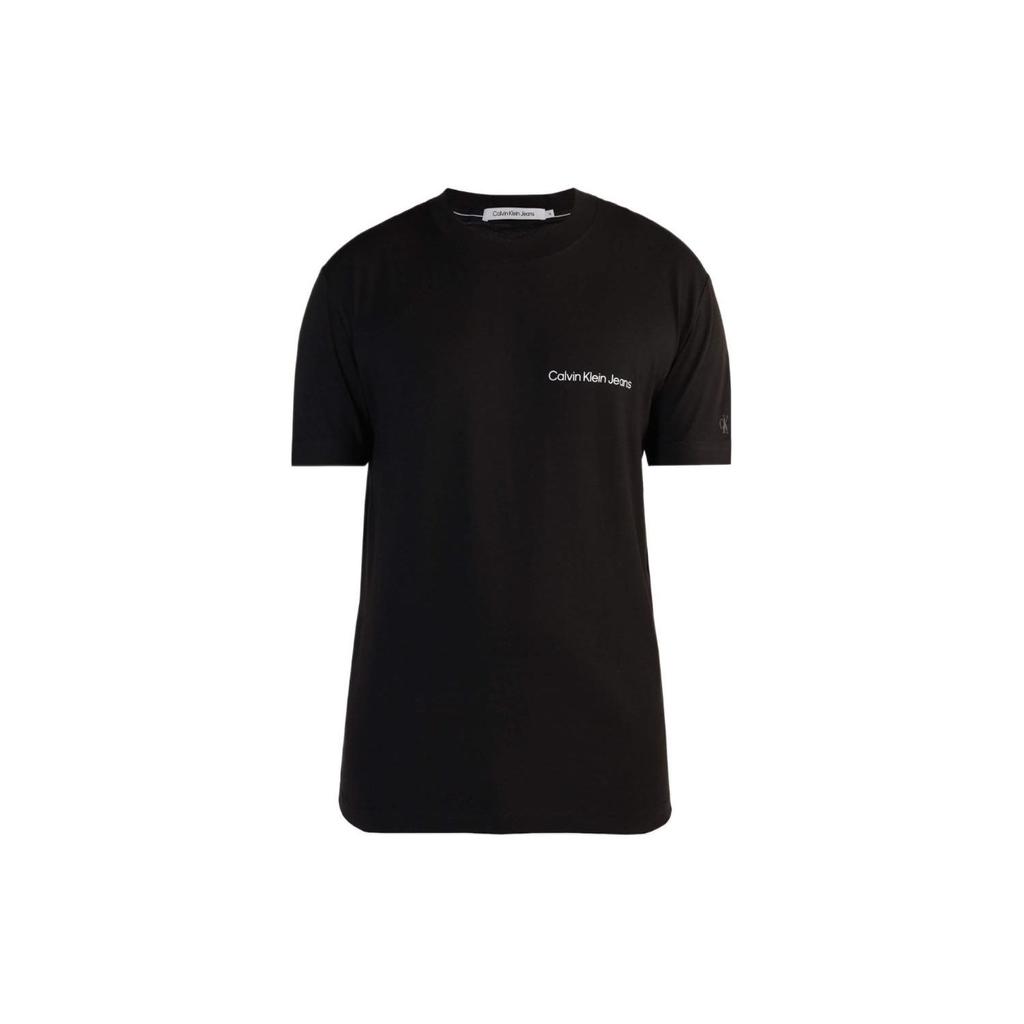 Calvin Klein Fitted Logo Print Crew Neck T-Shirt Men Tops Black J30J324671-BEH
