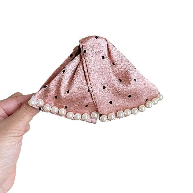 Pearl Velvet Grab Clip Women's Hair Accessories Hairpin Back of Head Disc Hair Shark Clip Retro Temperament Accessories