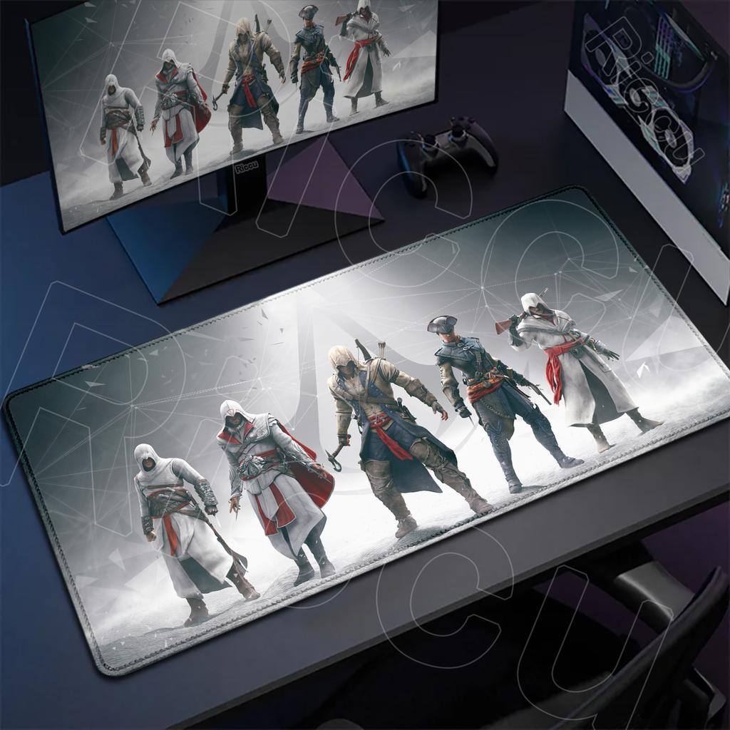 Großes Laptop Gaming Rutschfestes Erweitertes Mauspadd XXL A-Assassin S -Creed E-Sport Geschwindigkeits Tastatur Teppich Student Schreiben Weiches Polster