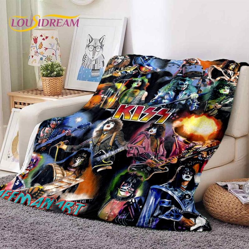 Kiss Rock Heavy Metal Band Gene Paul Soft Flannel Blankets,Throw Blanket Comfortable Blanket for Picnic Beds Sofa Home Bedroom