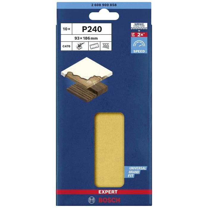 Bosch Accessories Expert C470 2608900858 Sandpaper for Orbital Sander Perforated Grit 240 (l X L) 230 Mm X 93 Mm
