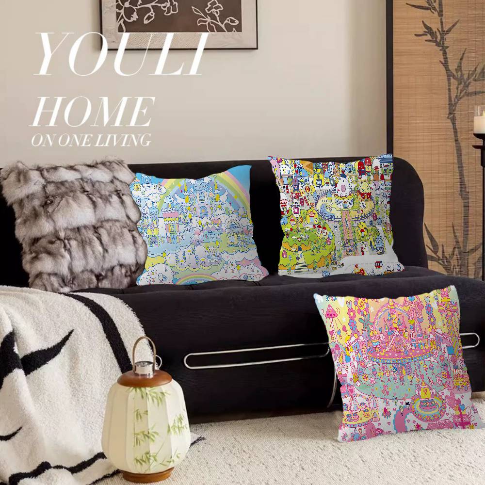 Game Cute Cartoon T-Tamagotchi Pillow Anime Pillow Sofa Bed Head Pillow Cover Cushion Cover 45x45 Cm Fashion