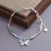 VENTFILLE 925 Sterling Silver Diamond-Studded Butterfly Bracelet Women's Fashion Temperament Flower Adjustable Bracelet