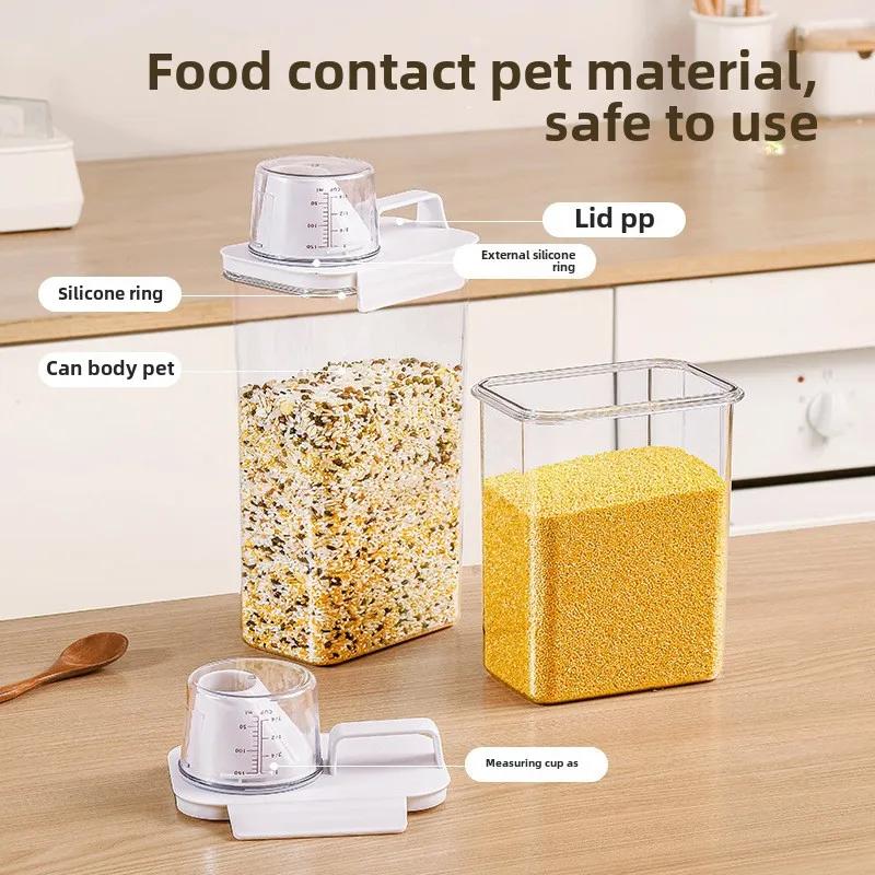 1100ml 1800ml 2300ml Airtight Food Storage Container Reusable Laundry Detergent Dispenser for Grains Rice Flour Kitchen Pantry