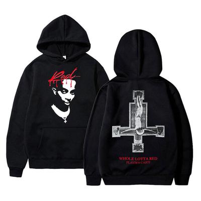 Rapper Playboi Carti Whole Lotta Red Hoodie Men Women Hip Hop Vintage Oversized Sweatshirt Streetwear Male Casual Gothic Hoodies