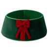 Christmas Tree Skirt Soft Faux Suede Bow Design Foldable Reusable Base Cover Festive Christmas Decoration