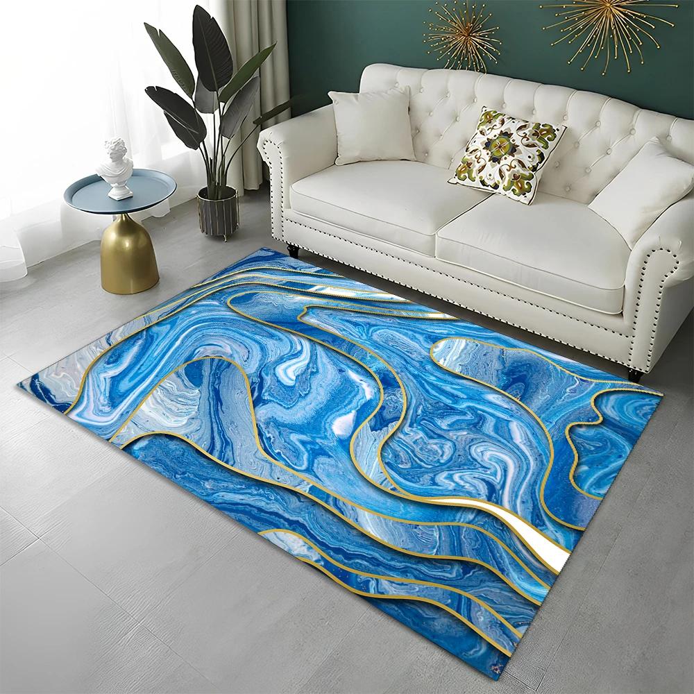 3D Colour Splendid Gold Nordic Marble Carpet Rug for Home Living Room Bedroom Sofa Doormat Decor,kid Area Rug Non-slip Floor Mat