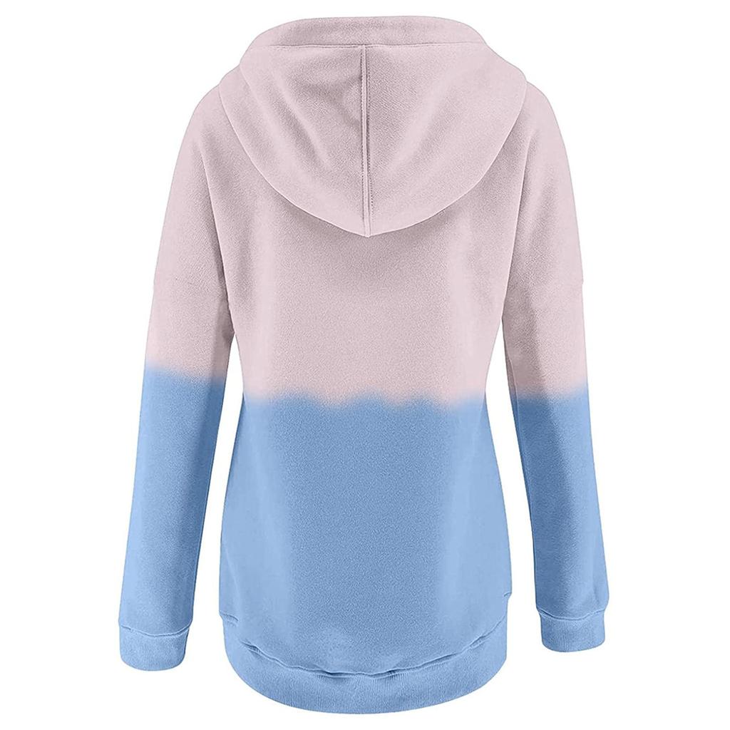 Ladies Hoodie Casual Zipper Hooded Sweatshirt Loose Long Sleeve  Top
