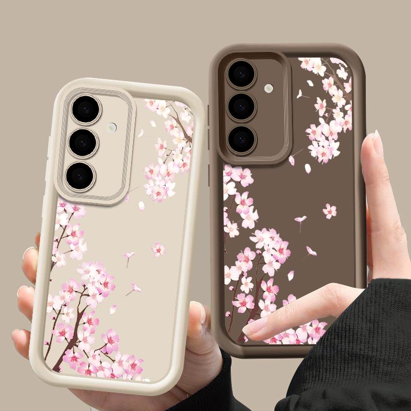 S26 Ultra Case Pink Peach Blossoms Floral Cover For Samsung Galaxy S25 S24 Ultra S23 Plus S22 S21 FE A54 A15 A35 A55 A16 A26 A36 A56 A17 A37 A57 5G
