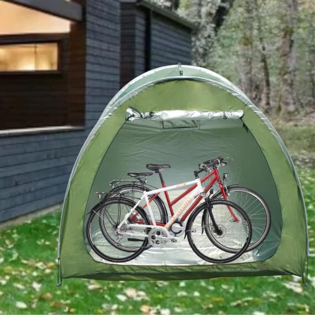Bike Tent Storage Shed for 2 Bikes Waterproof 210D Oxford Fabric, Outdoor Bicycle Cover Shelter with Window Design