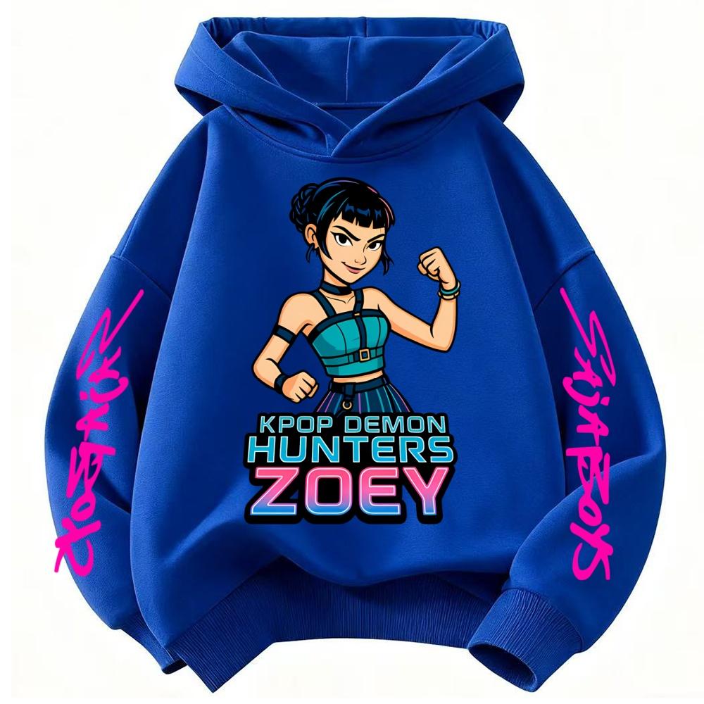 Cute Children's Clothes KPop Devil Hunter Fashion Print Casual Movie Girls Boys Winter Casual Woolen Hoodies