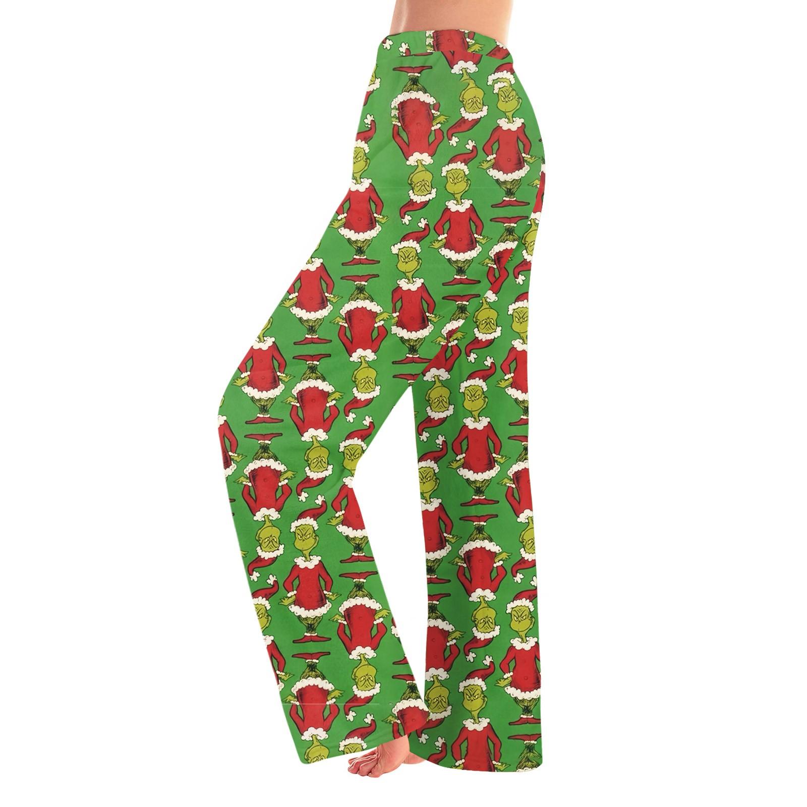 

Женские зимние брюки, длинные брюки, фланелевые брюки с рождественским принтом XS