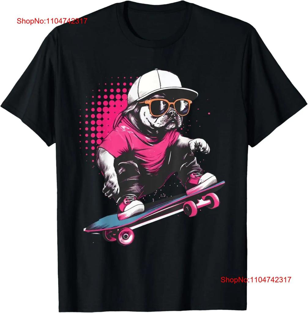 Pug Skater Skaterboard Skateboarding Dog Lover Puppy Owner T Shirt vintage Washed graphic Breathable Top For Everyday Wear
