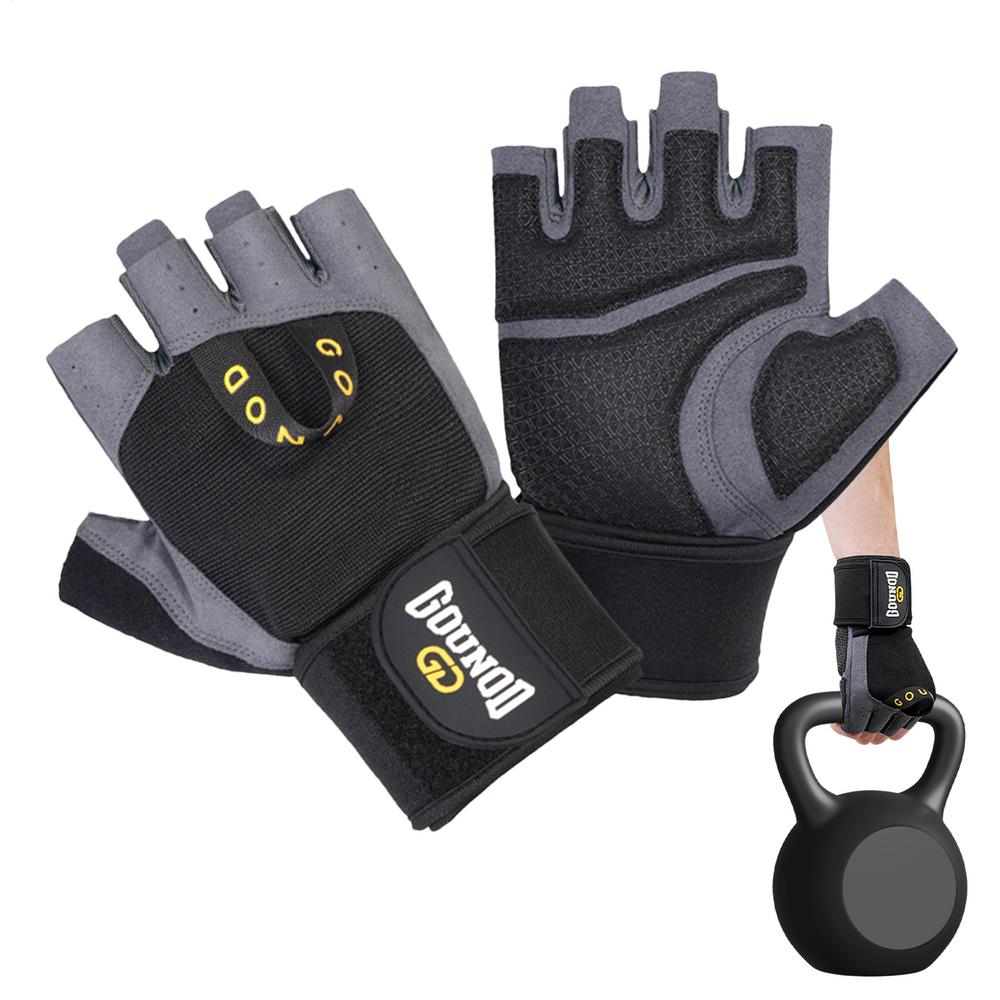 

Fingerless Gloves Men Bike Gloves For Women Cycling Padded Gear Anti-Slip Grip Fitness Mitten For Gym Driving Workout Hiking L чорний