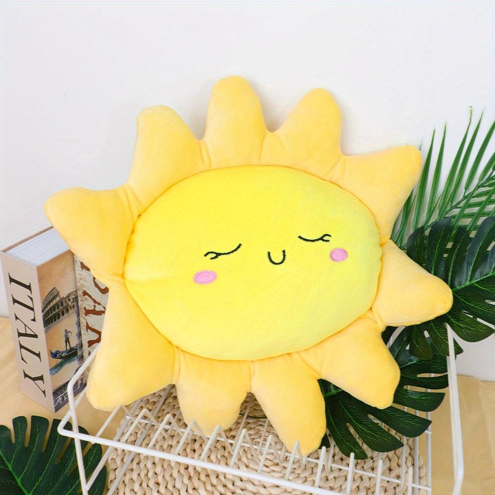 

Милая плюшевая подушка-солнышко, мягкая, желтая, в мультяшном стиле, декоративная подушка для комнаты малышей, портативная полиэстеровая подушка для дивана с восхитительным дизайном 40cm/15.57in жёлтый