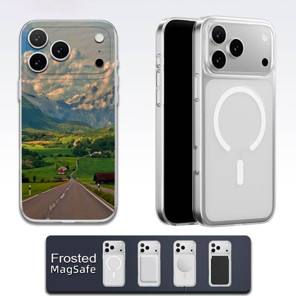Swiss Alps Scenery Travel Phone Case For iPhone 17,16,15,14,13,12,11,Pro,Max,Plus,E,Air,Mini Magsafe Transparent
