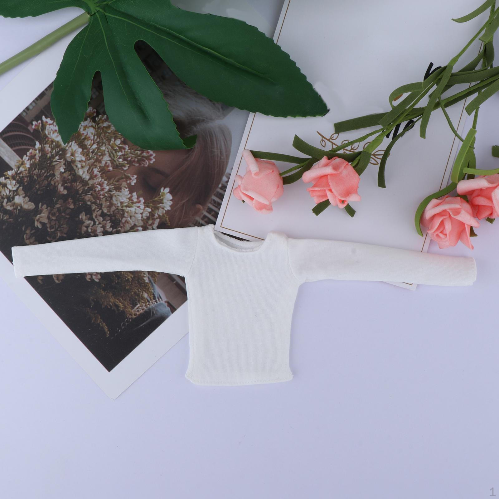 

1/6 женская одежда для кукол, футболка ручной работы с длинными рукавами, коллекционные фигурки, одежда для 12 дюймов белый